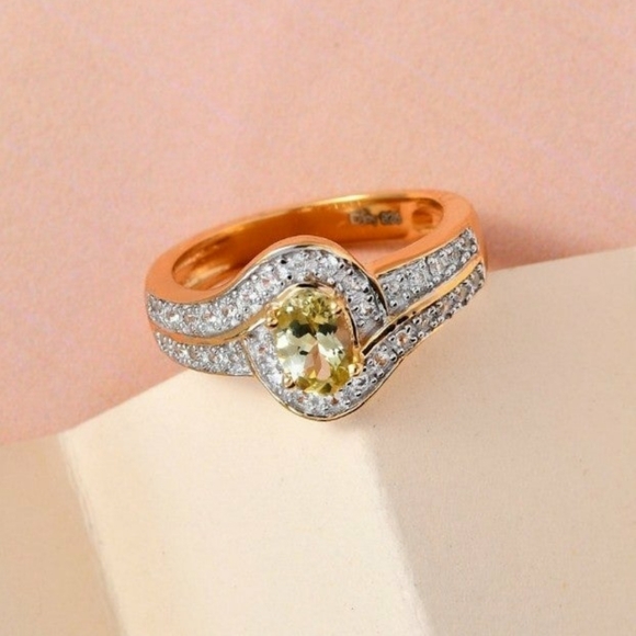 D'joy Jewelry - Rare Natural Golden Tanzanite Vermeil yellow gold over sterling silver R…